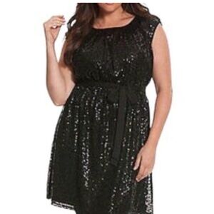 Lane Bryant Black Sequin Mini Dress